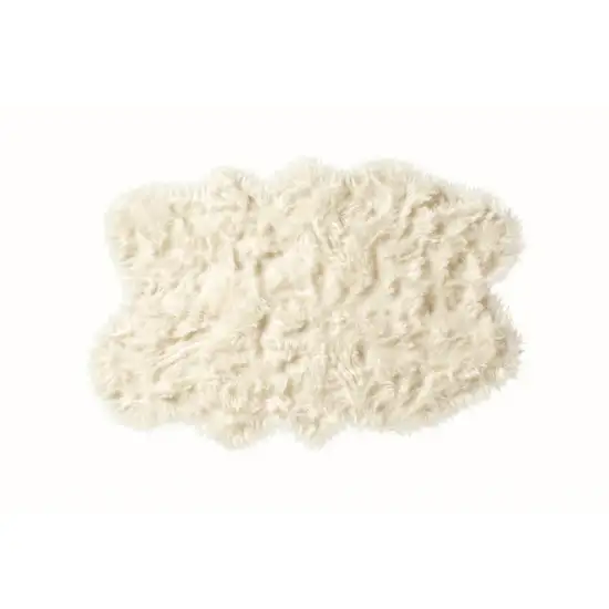 Off White Faux Sheepskin Area Rug Photo 3