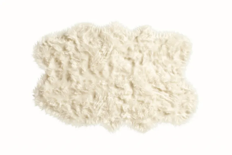 Off White Faux Sheepskin Area Rug Photo 1