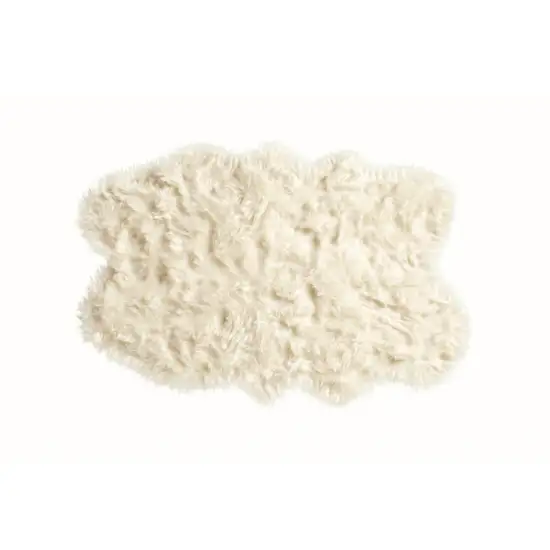 Off White Faux Sheepskin Area Rug Photo 1