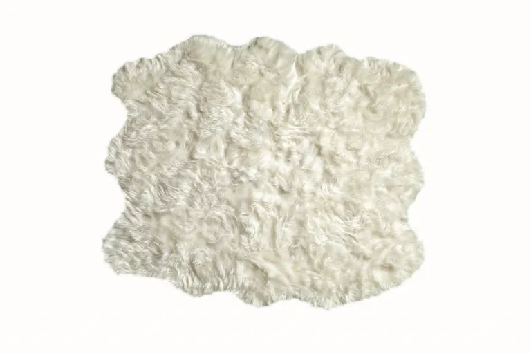 Off White Faux Sheepskin - Area Rug Photo 3