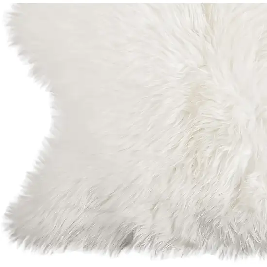 Off White Faux Sheepskin Printed Area Rug Photo 3