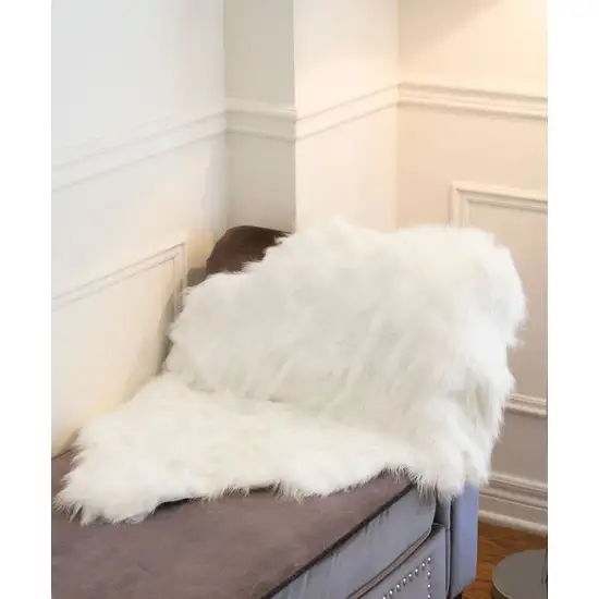 Off White Sheepskin Faux Fur Single - Area Rug Photo 3