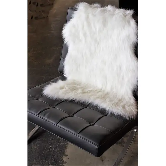 Off White Sheepskin Faux Fur Single - Area Rug Photo 5