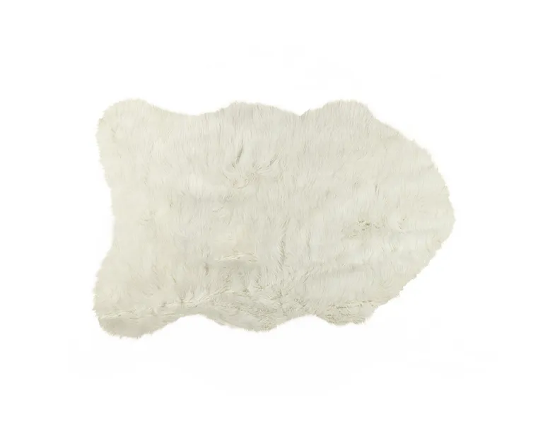 Off White Sheepskin Faux Fur Single - Area Rug Photo 1