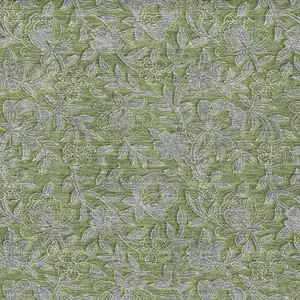 Photo of Olive Green And Gray Floral Washable Indoor Outdoor Area Rug