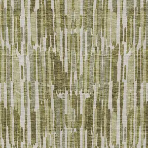 Photo of Olive Green Brown And Beige Abstract Washable Indoor Outdoor Area Rug