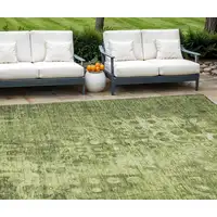 Photo of Olive Green Ikat Washable Non Skid Indoor Outdoor Area Rug