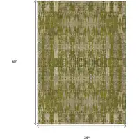 Photo of Olive Green Moroccan Washable Non Skid Indoor Outdoor Area Rug