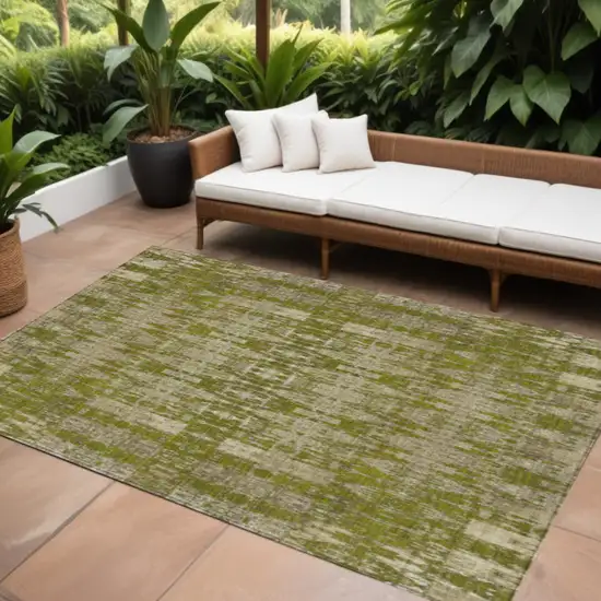 Olive Green Moroccan Washable Non Skid Indoor Outdoor Area Rug Photo 1