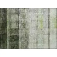 Photo of Olive Green Ombre Washable Non Skid Indoor Outdoor Area Rug