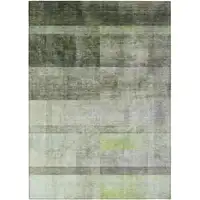 Photo of Olive Green Ombre Washable Non Skid Indoor Outdoor Area Rug