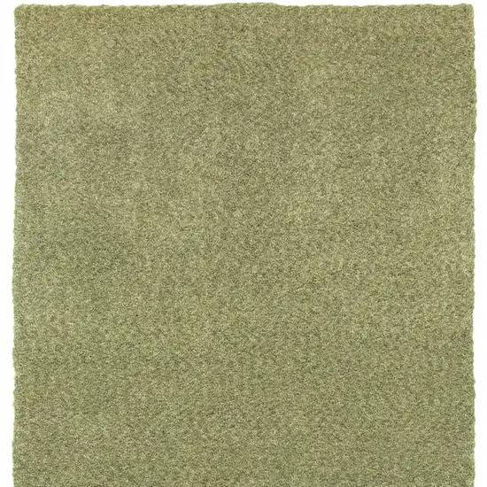 Olive Green Shag Tufted Handmade Stain Resistant Area Rug Photo 4