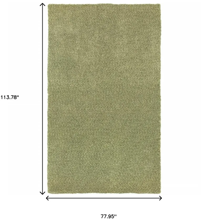 Olive Green Shag Tufted Handmade Stain Resistant Area Rug Photo 5