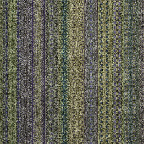 Olive Green Striped Washable Non Skid Indoor Outdoor Area Rug Photo 6