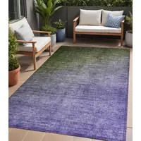 Photo of Olive Green and Purple Ombre Washable Non Skid Indoor Outdoor Area Rug