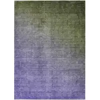 Photo of Olive Green and Purple Ombre Washable Non Skid Indoor Outdoor Area Rug