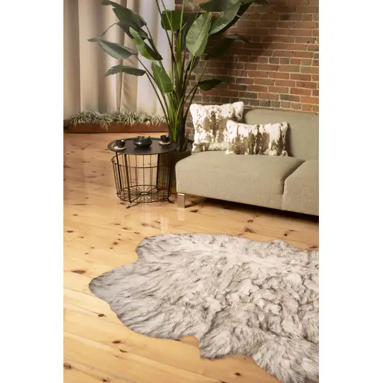 Ombre Chocolate Faux Fur Washable Non Skid Area Rug Photo 3