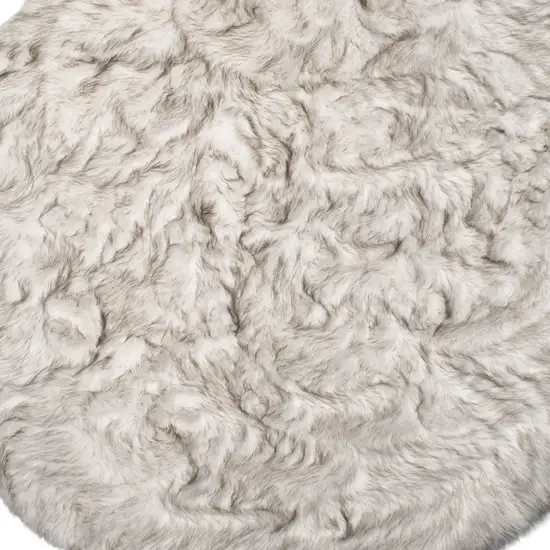 Ombre Chocolate Round Faux Fur Washable Non Skid Area Rug Photo 3