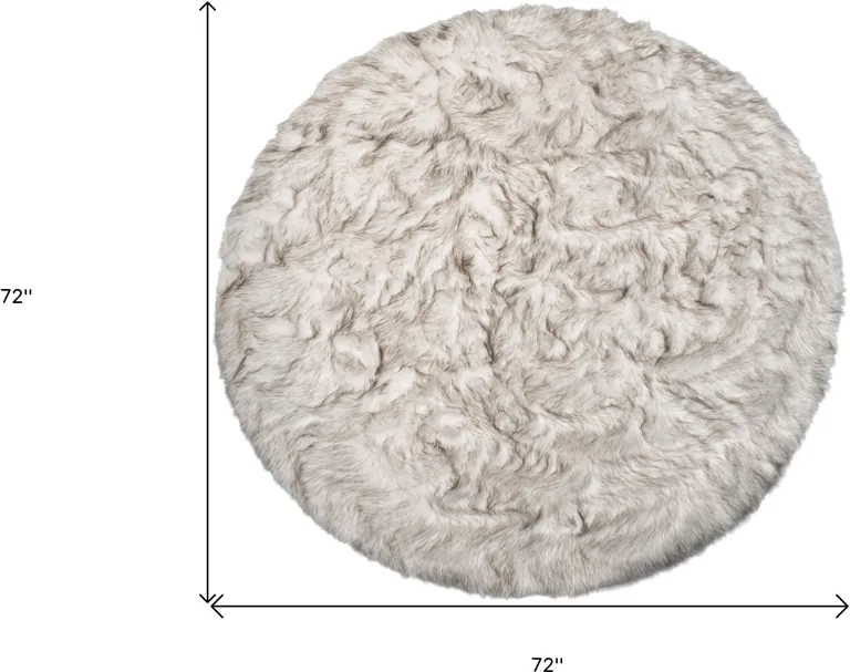 Ombre Chocolate Round Faux Fur Washable Non Skid Area Rug Photo 5