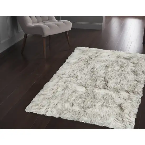 Gray Shag Sheepskin Area Rug Photo 1