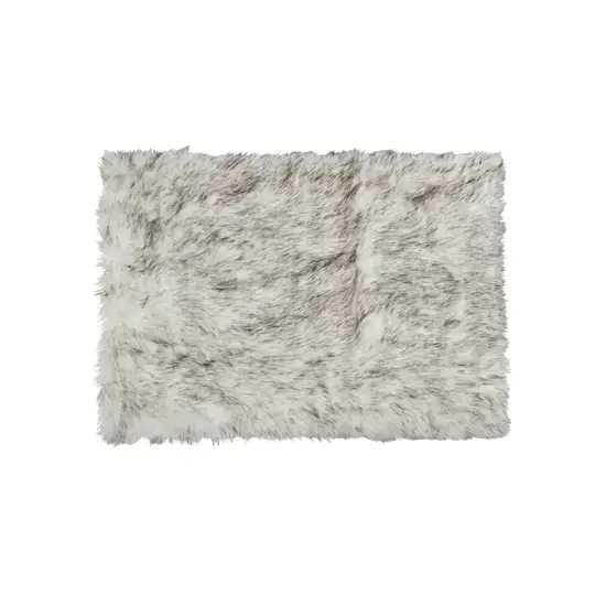 Ombre Gray Faux Sheepskin Rug Photo 1