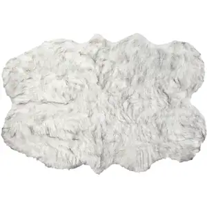 Photo of Ombre Grey Faux Fur Washable Non Skid Area Rug