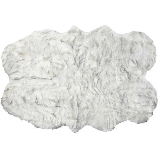 Ombre Grey Faux Fur Washable Non Skid Area Rug Photo 1