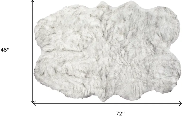 Ombre Grey Faux Fur Washable Non Skid Area Rug Photo 5