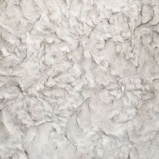 Ombre Grey Faux Fur Washable Non Skid Area Rug Photo 5