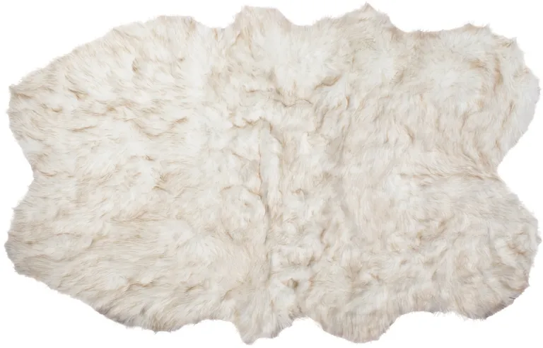 Ombre Tan Faux Fur Washable Non Skid Area Rug Photo 1