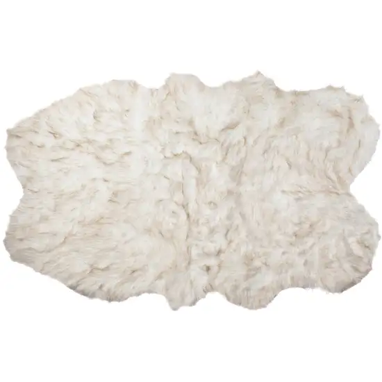 Ombre Tan Faux Fur Washable Non Skid Area Rug Photo 1