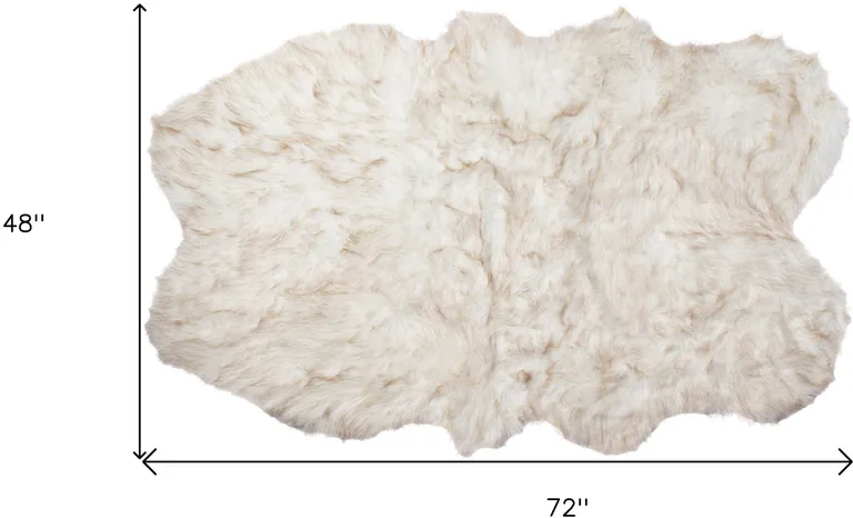 Ombre Tan Faux Fur Washable Non Skid Area Rug Photo 5