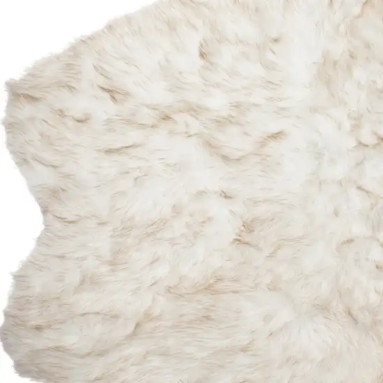 Ombre Tan Faux Fur Washable Non Skid Area Rug Photo 3