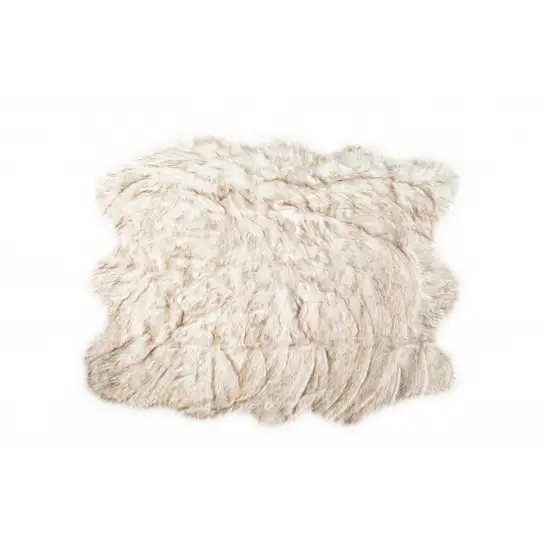 Ombre Tan Faux Fur Washable Non Skid Area Rug Photo 1