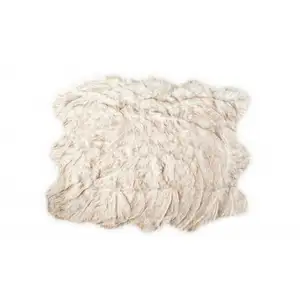 Photo of Ombre Tan Faux Fur Washable Non Skid Area Rug