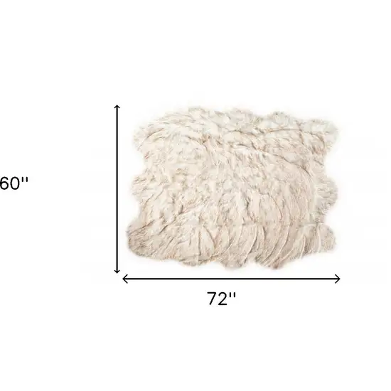 Ombre Tan Faux Fur Washable Non Skid Area Rug Photo 4