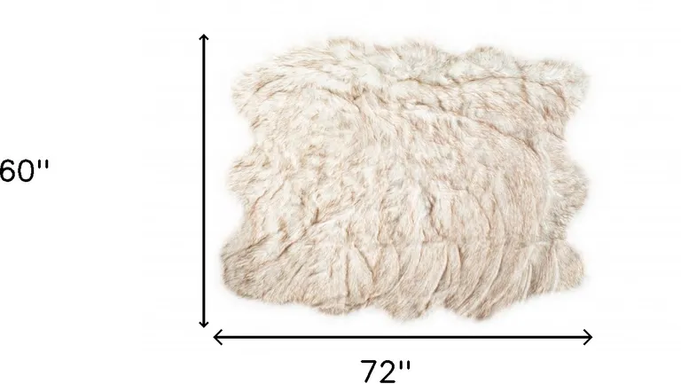 Ombre Tan Faux Fur Washable Non Skid Area Rug Photo 4