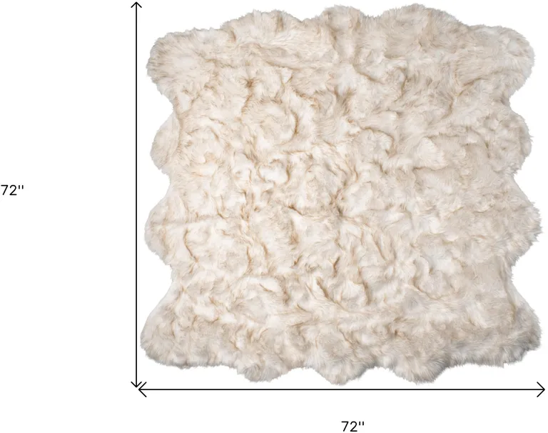 Ombre Tan Faux Fur Washable Non Skid Area Rug Photo 5