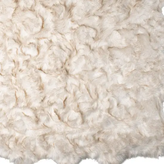 Ombre Tan Faux Fur Washable Non Skid Area Rug Photo 3