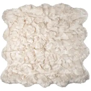 Photo of Ombre Tan Faux Fur Washable Non Skid Area Rug