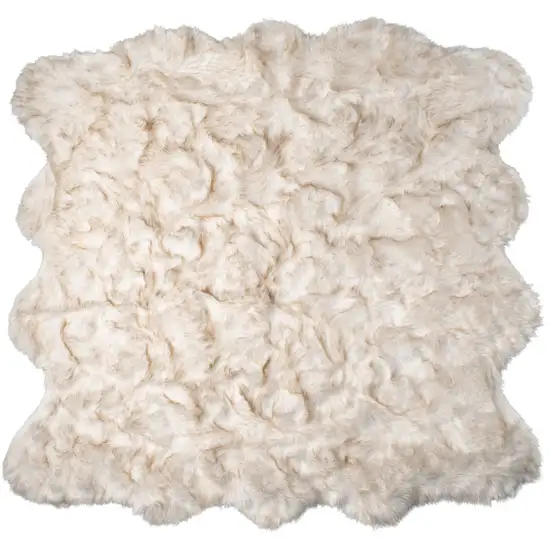 Ombre Tan Faux Fur Washable Non Skid Area Rug Photo 1