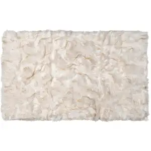 Photo of Ombre Tan Faux Fur Washable Non Skid Area Rug