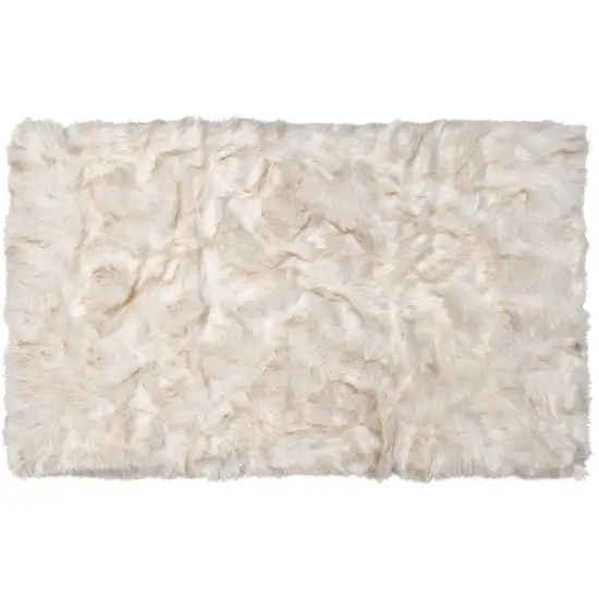 Ombre Tan Faux Fur Washable Non Skid Area Rug Photo 1