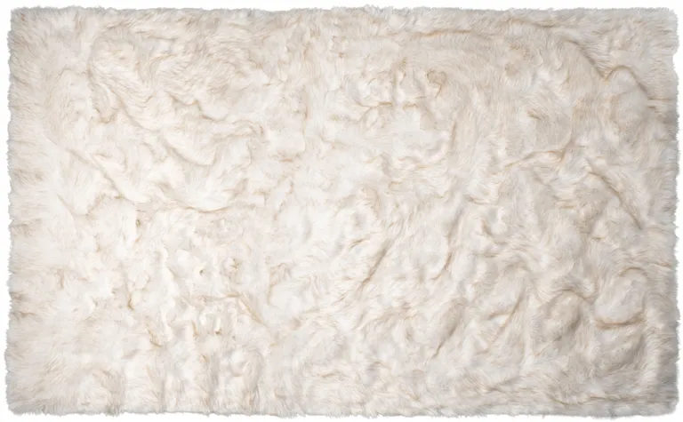 Ombre Tan Faux Fur Washable Non Skid Area Rug Photo 1