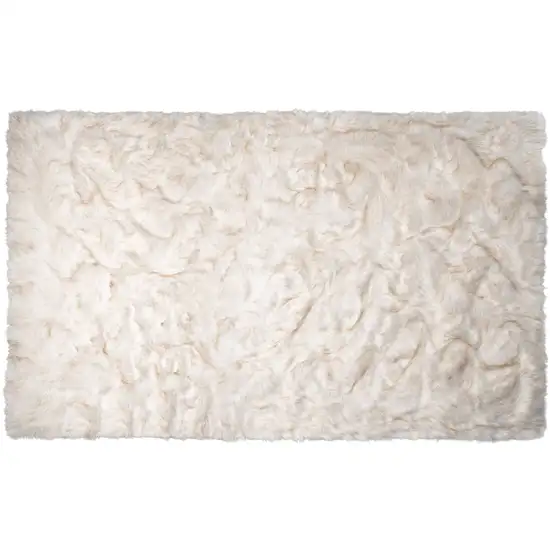 Ombre Tan Faux Fur Washable Non Skid Area Rug Photo 1