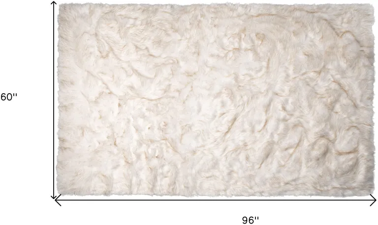 Ombre Tan Faux Fur Washable Non Skid Area Rug Photo 5