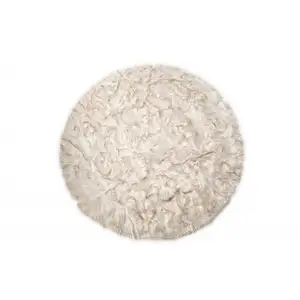 Photo of Ombre Tan Round Faux Fur Washable Non Skid Area Rug