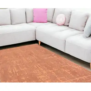 Photo of Orange Abstract Non Skid Area Rug