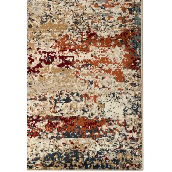 Orange Abstract Power Loom Area Rug Photo 2