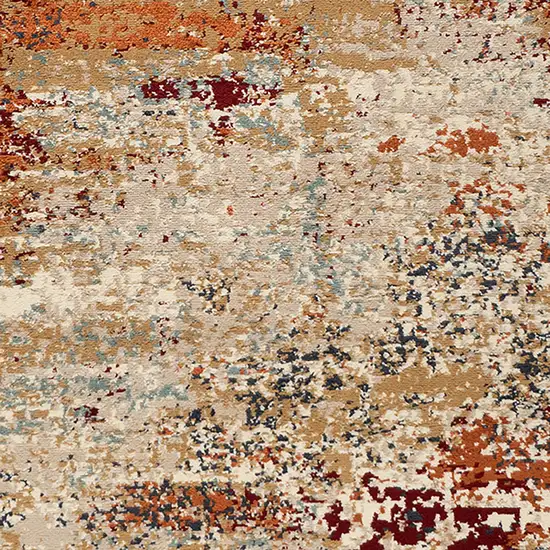 Orange Abstract Power Loom Area Rug Photo 8